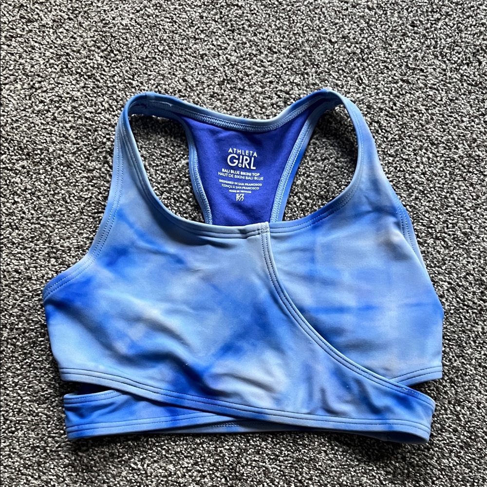 Athleta Blue Marble Racerback Sports Bra